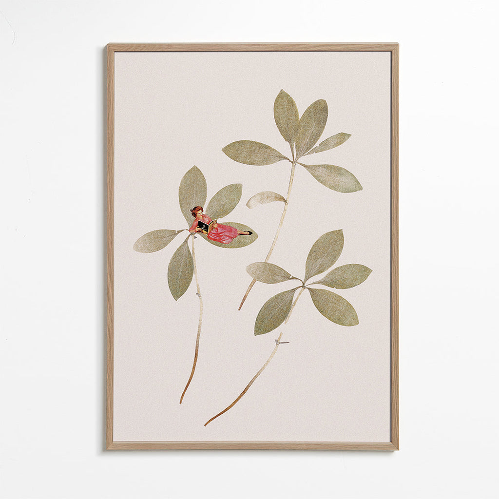 Plakat botaniczny z małą postacią