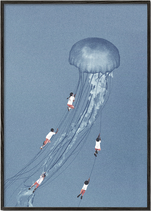 Plakat dziecięcy: meduza i dzieci