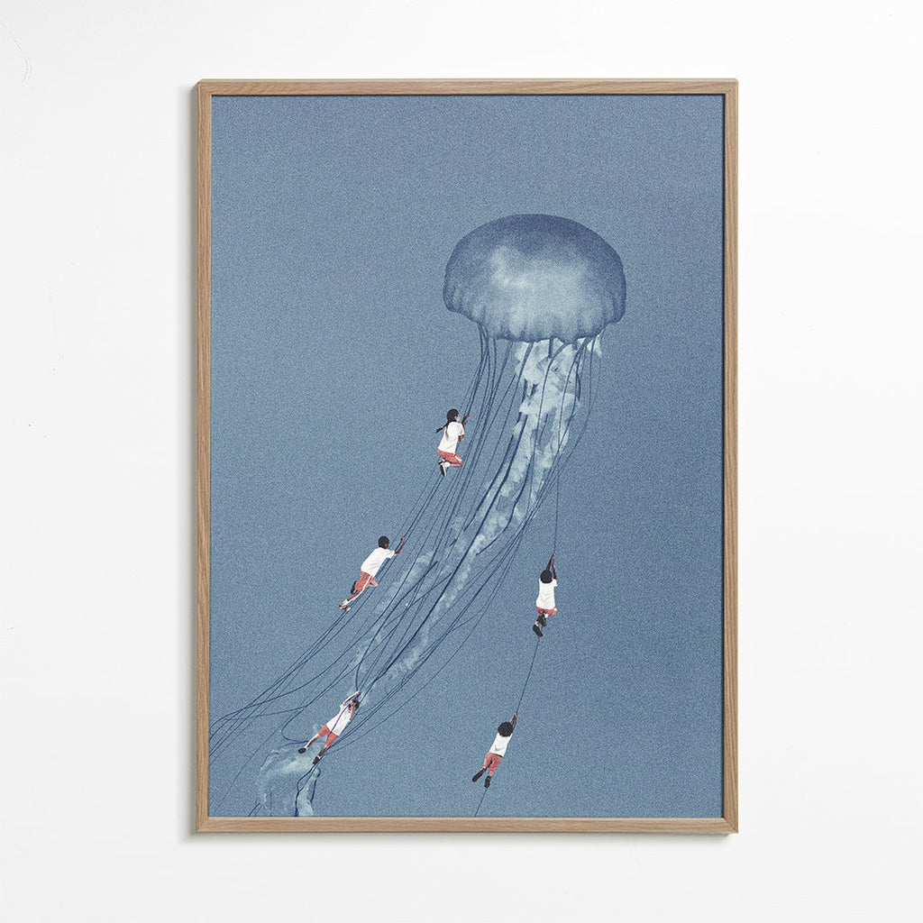 Plakat dziecięcy: meduza i dzieci