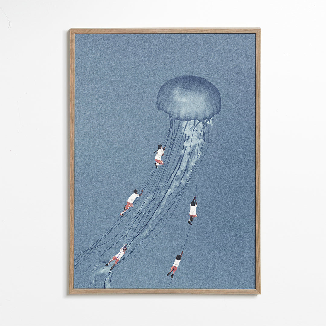 Plakat dziecięcy: meduza i dzieci