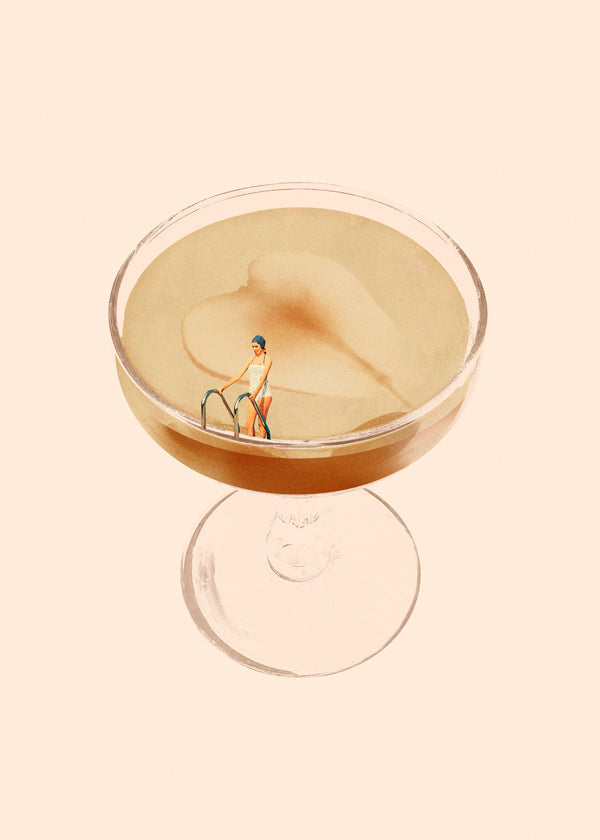 Sztuka do kuchni: minimalistyczna ilustracja koktajlu
