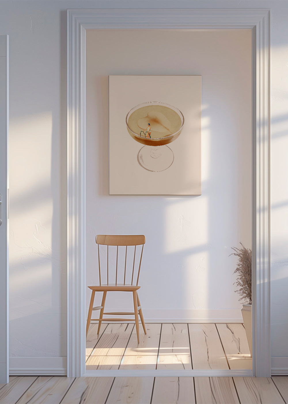 Sztuka do kuchni: minimalistyczna ilustracja koktajlu