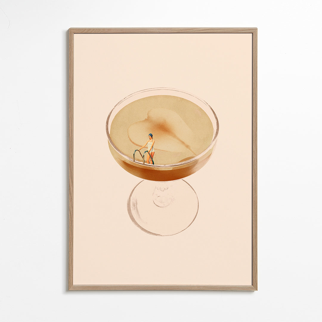 Sztuka do kuchni: minimalistyczna ilustracja koktajlu