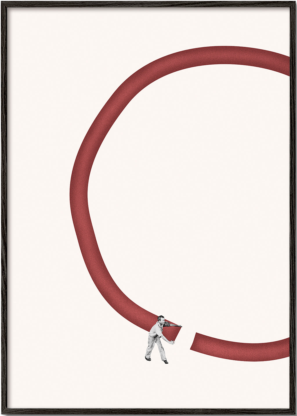Minimalistyczna ilustracja czerwonego koła