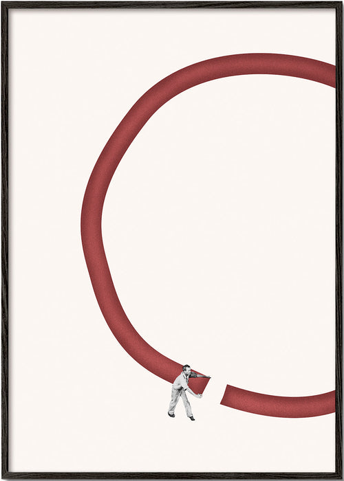 Minimalistyczna ilustracja czerwonego koła