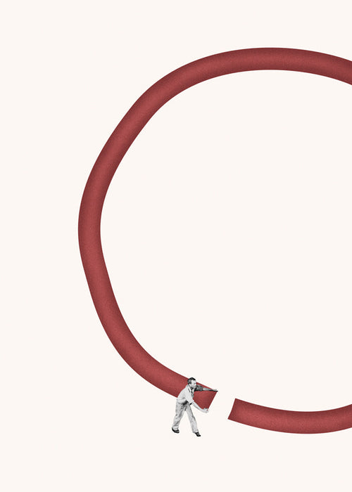 Minimalistyczna ilustracja czerwonego koła