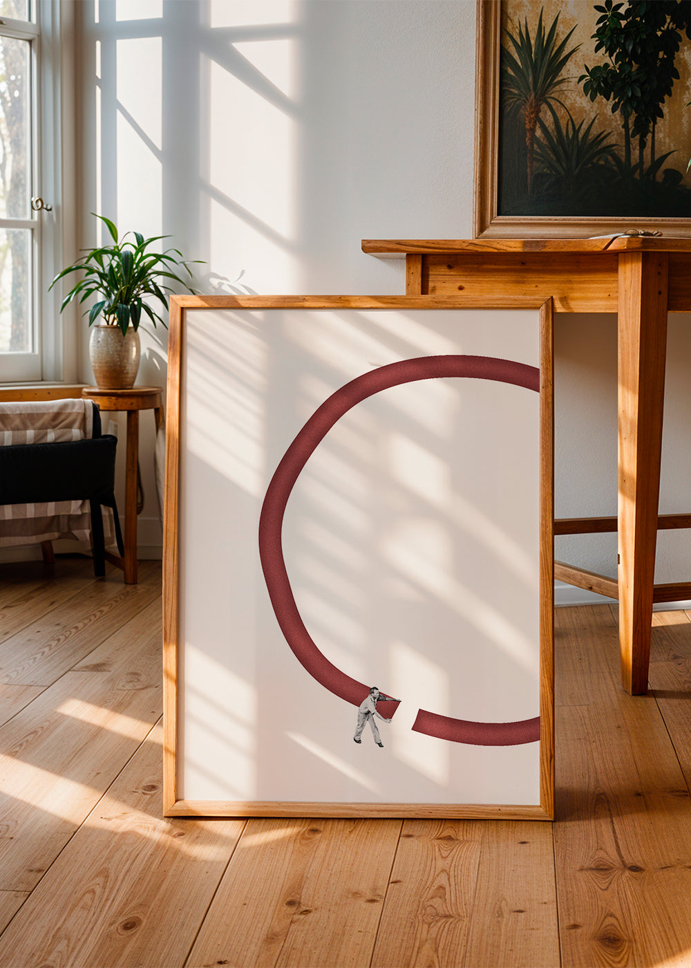 Minimalistyczna ilustracja czerwonego koła