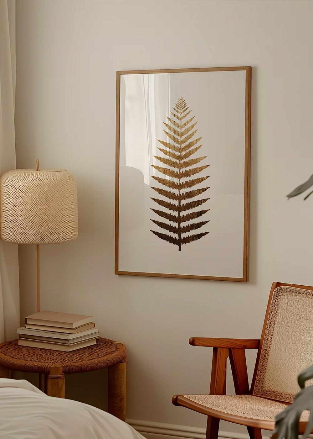 Botaniczny plakat złote liście