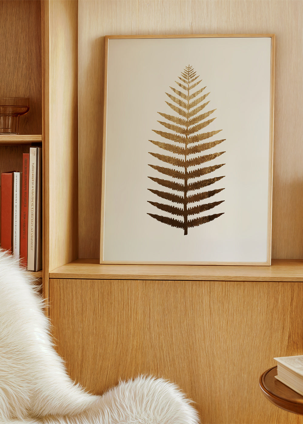 Botaniczny plakat złote liście