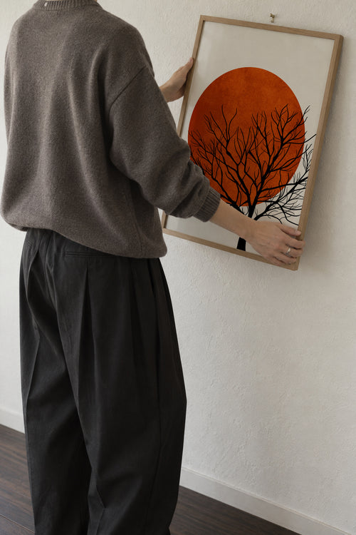 Warm sunset - Framed poster in an interior