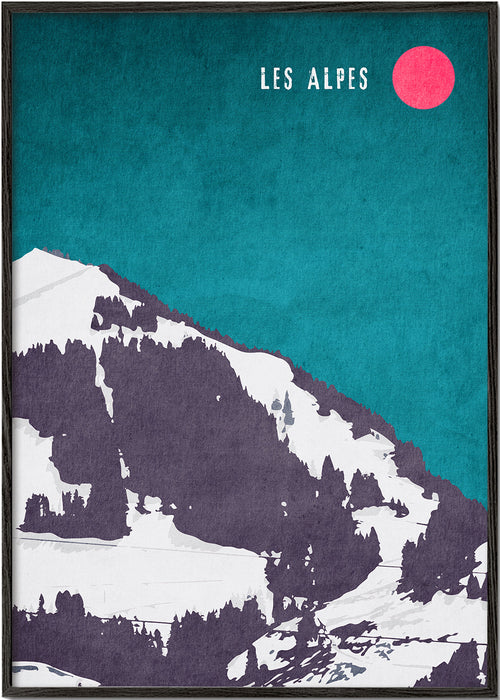 Obraz krajobraz Les Alpes plakat