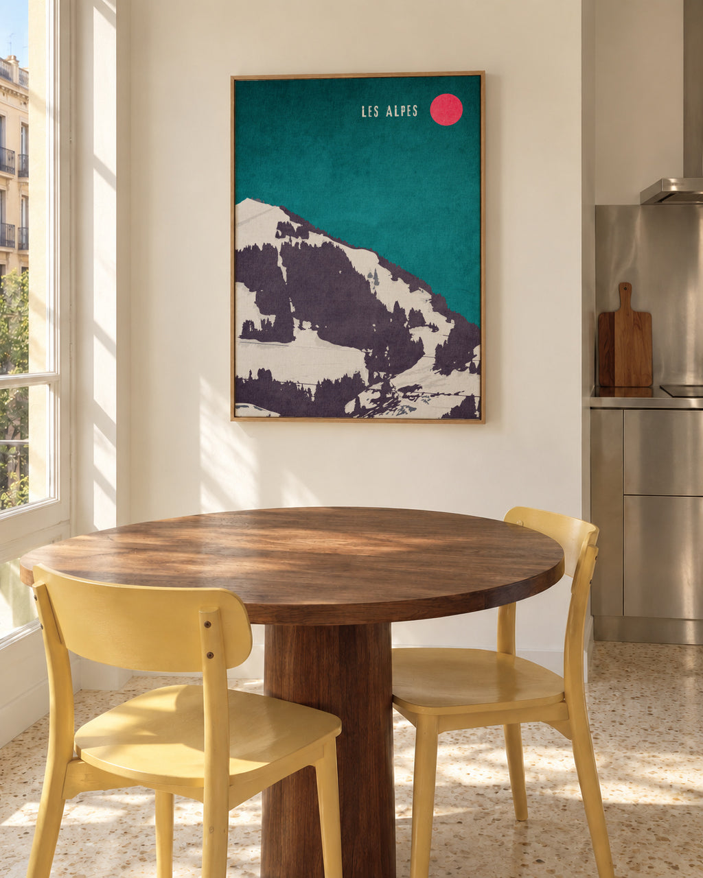 Les Alpes - Framed canvas in an interior