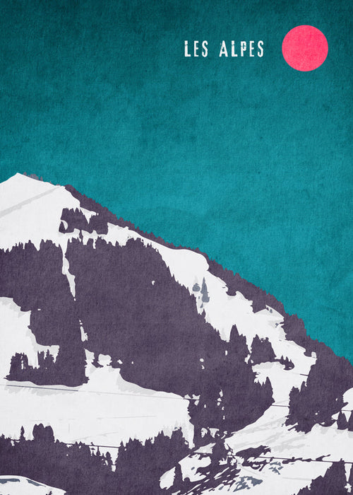Obraz krajobraz Les Alpes plakat