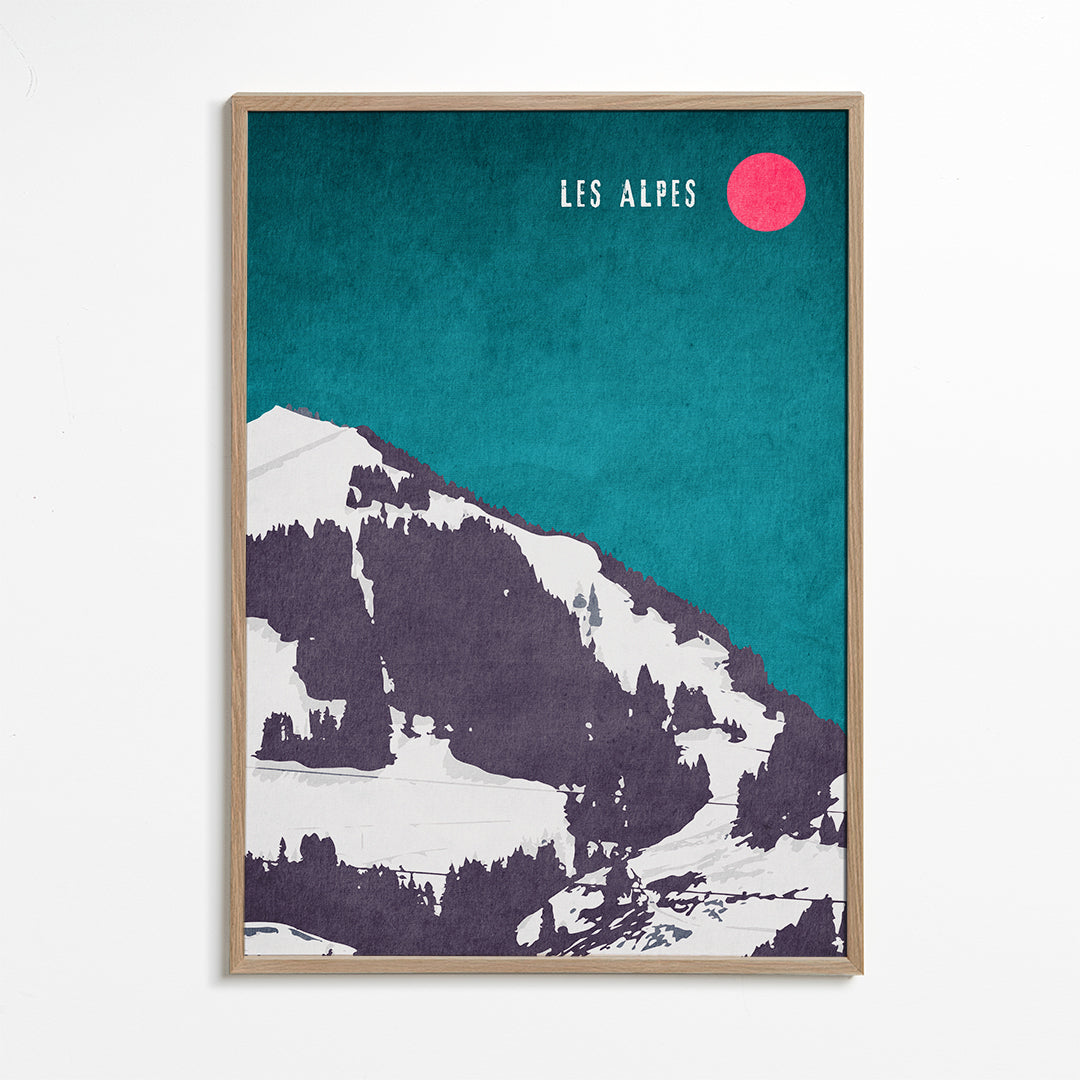 Obraz krajobraz Les Alpes plakat