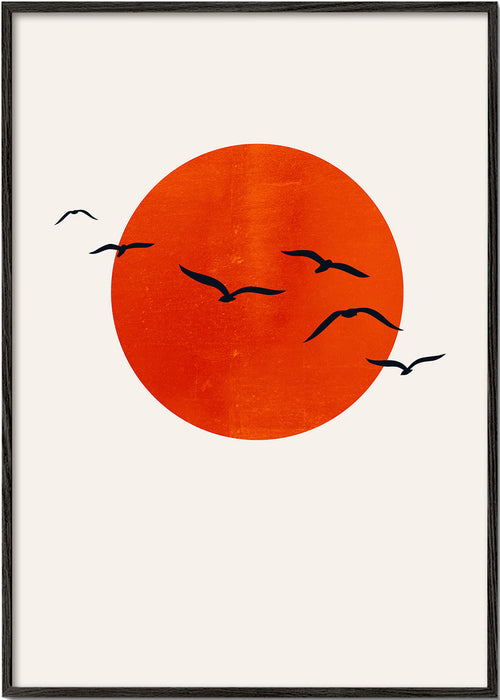 Plakat minimalne słońce pomarańczowe
