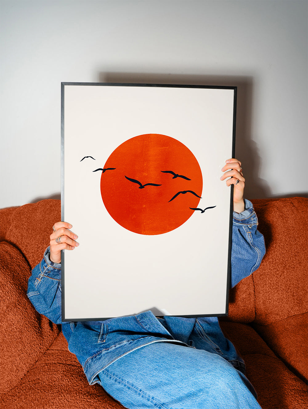 Plakat minimalne słońce pomarańczowe