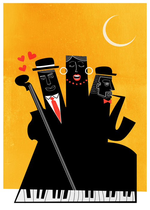 Casablanca Jazz - Yellow - Unframed art print
