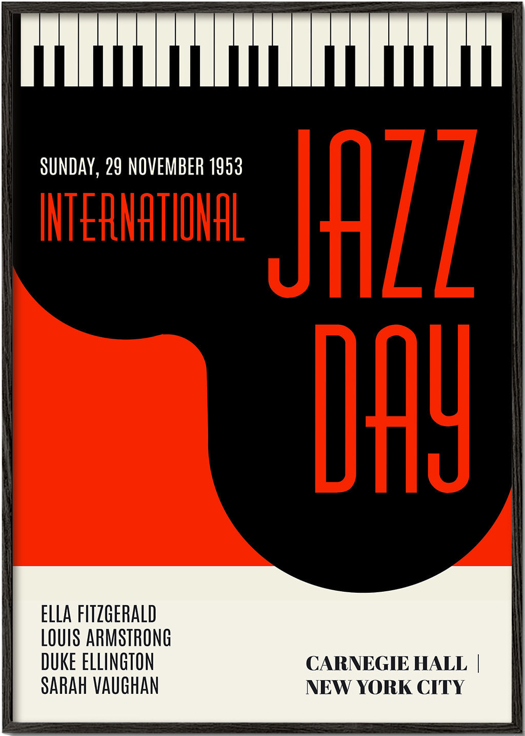 Plakat vintage Jazz Day typograficzny