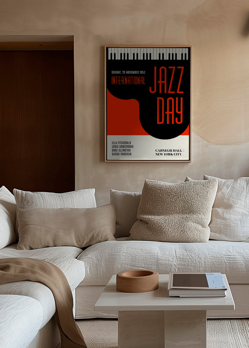 Plakat vintage Jazz Day typograficzny