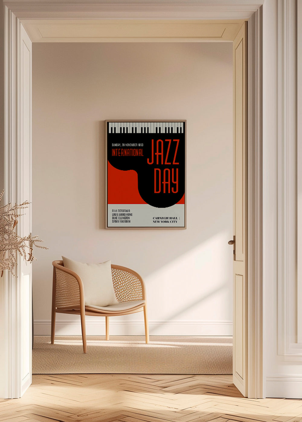 Plakat vintage Jazz Day typograficzny