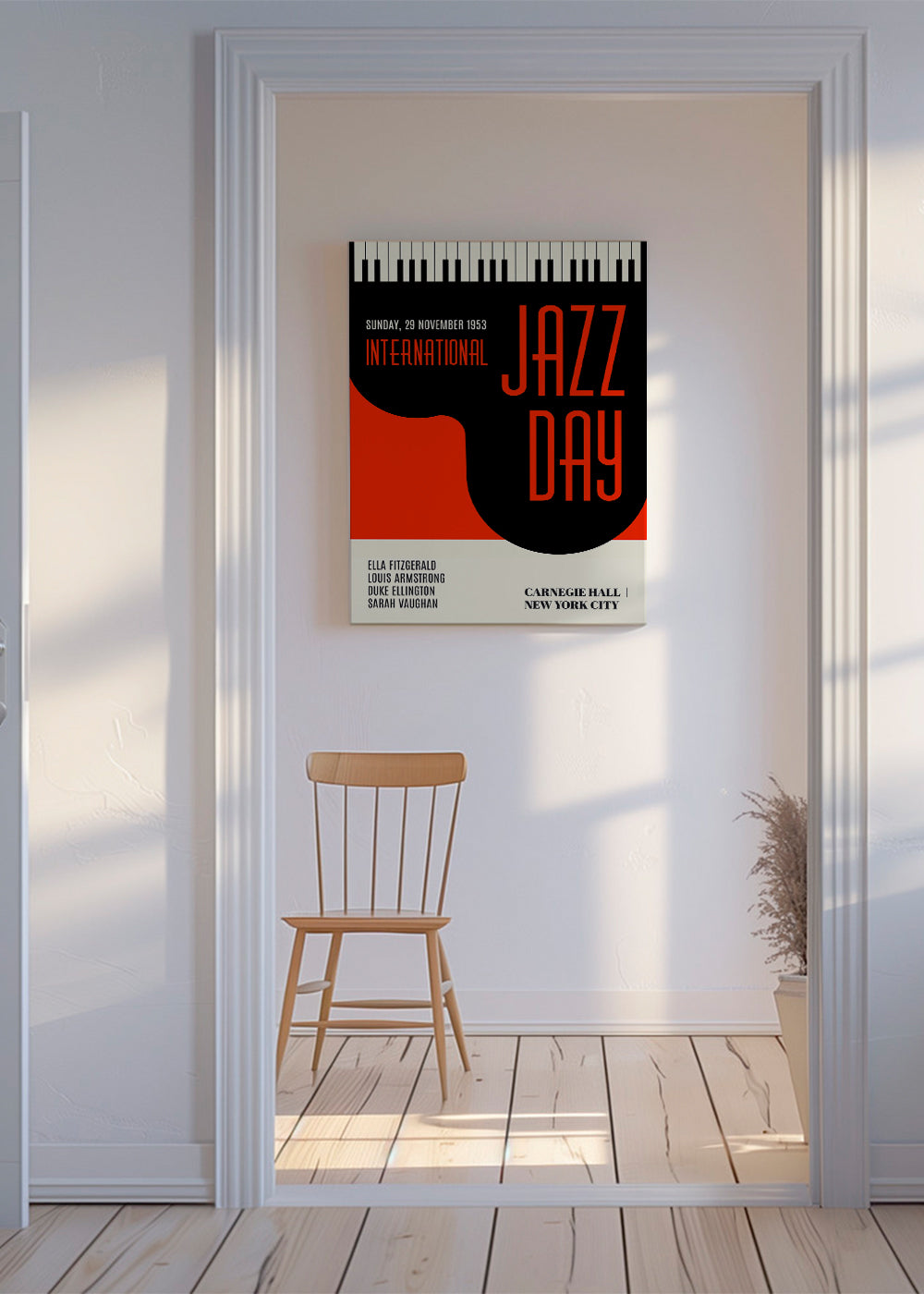 Plakat vintage Jazz Day typograficzny
