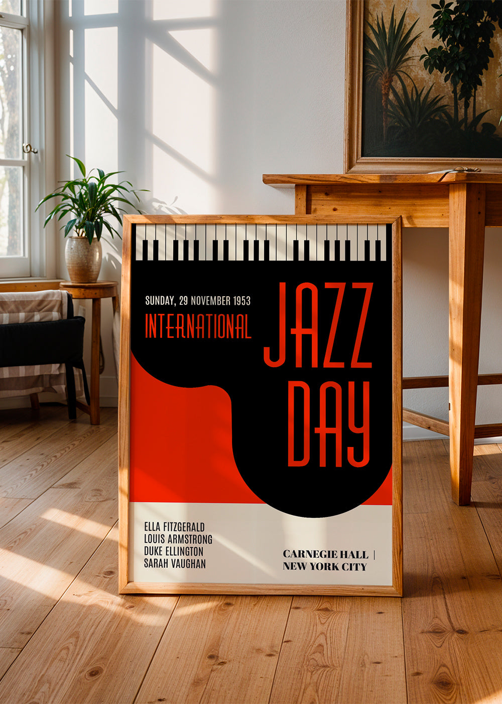 Plakat vintage Jazz Day typograficzny