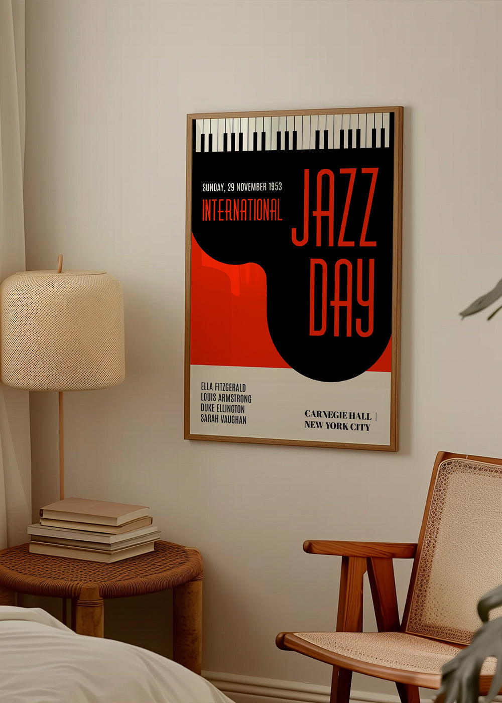 Plakat vintage Jazz Day typograficzny