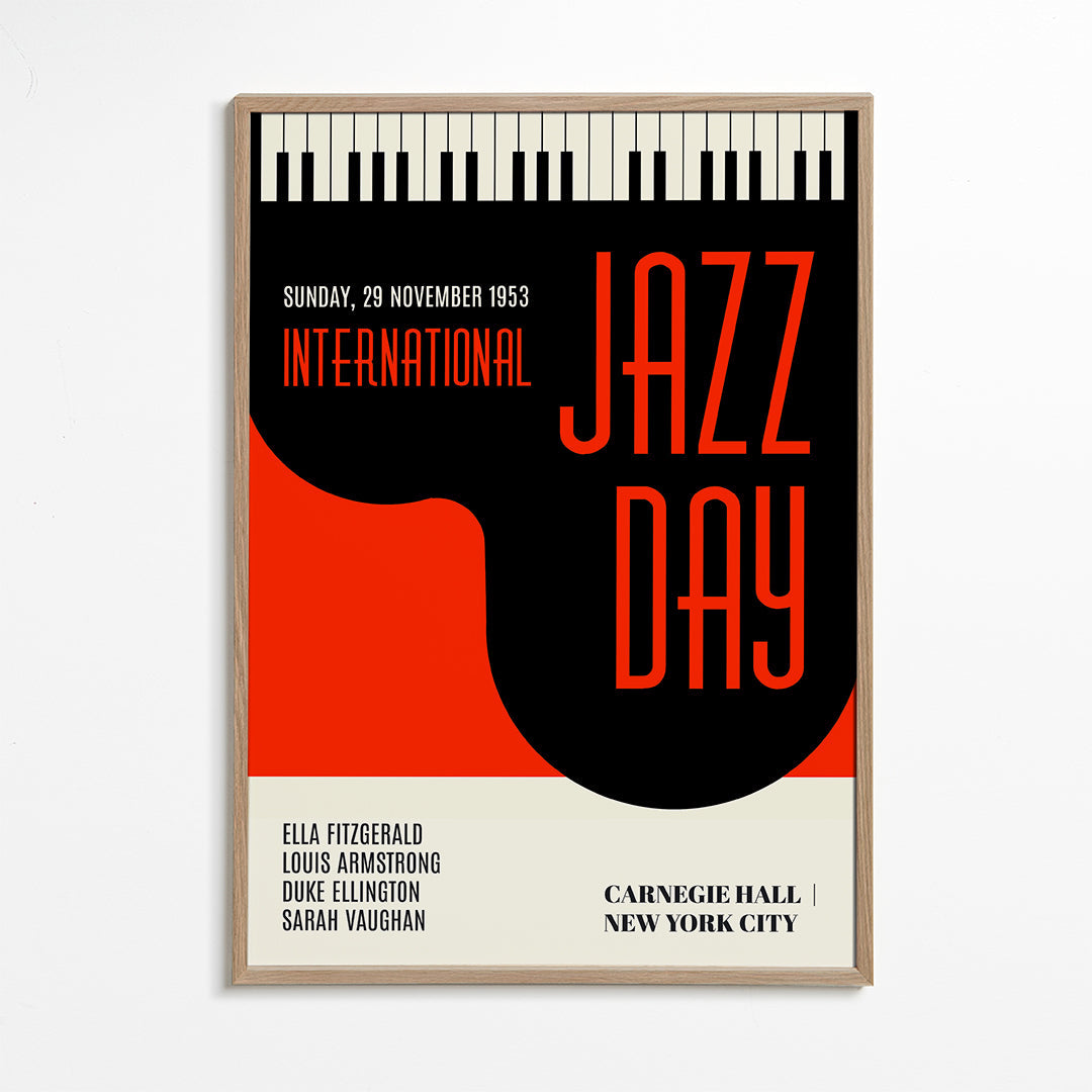 Plakat vintage Jazz Day typograficzny