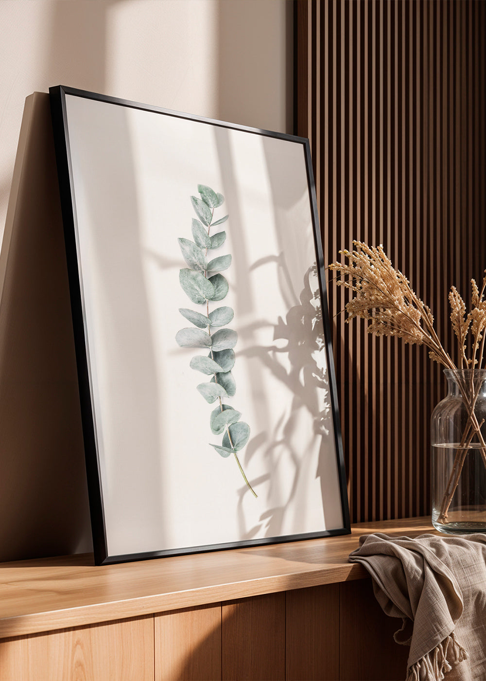 Plakat botaniczny: minimalistyczna gałązka eukaliptusa