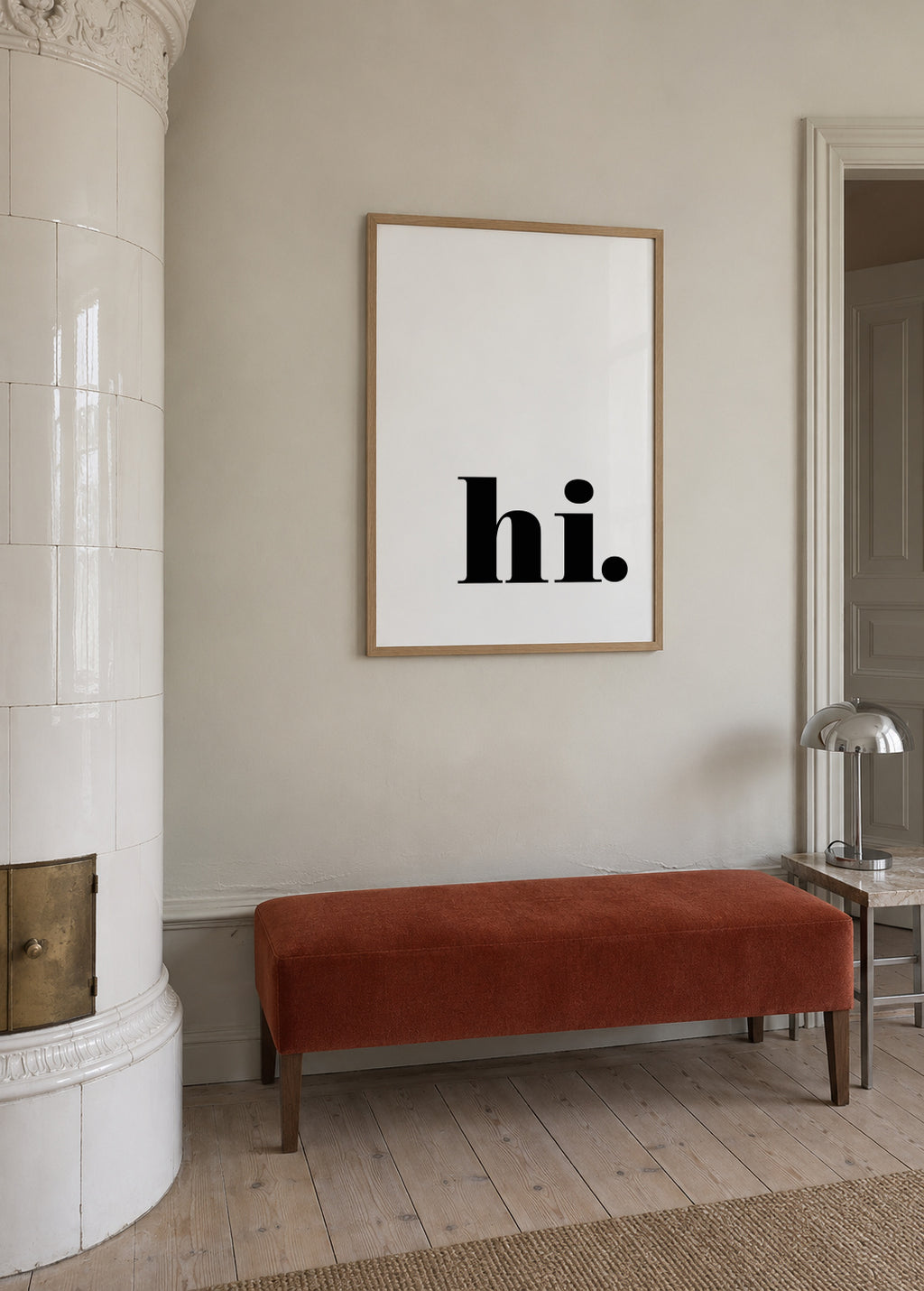 Hi - Framed poster in an interior