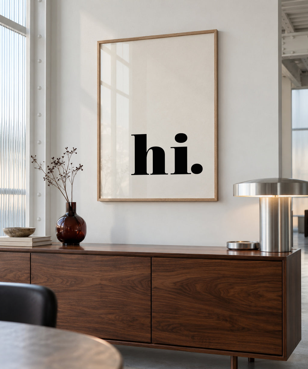Hi - Framed poster in an interior