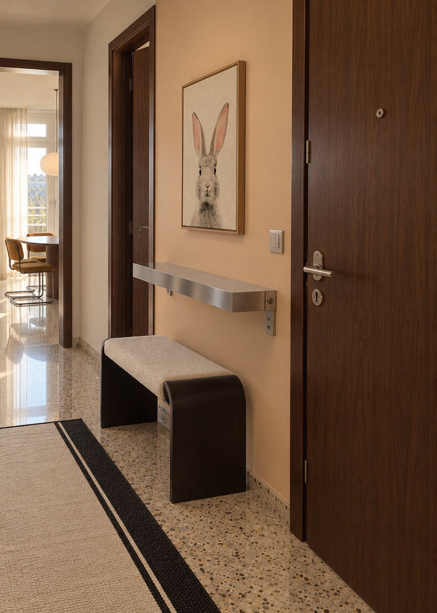 Bunny face - Framed canvas in an interior