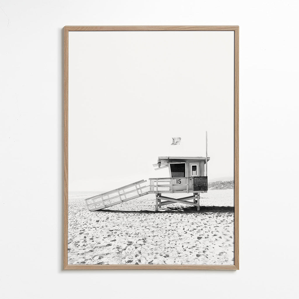 Sztuka czarno-biała budka plażowa nr 15
