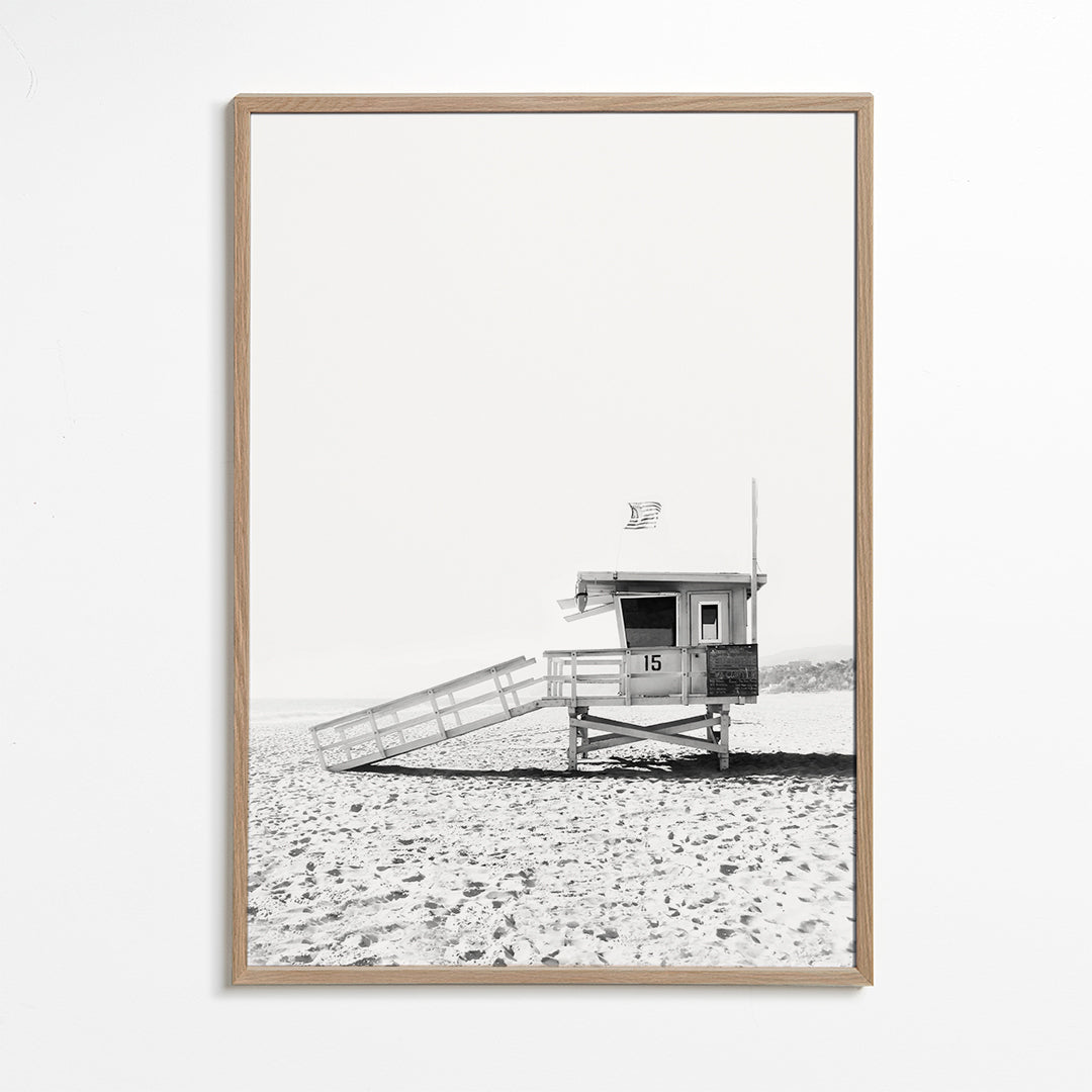 Sztuka czarno-biała budka plażowa nr 15