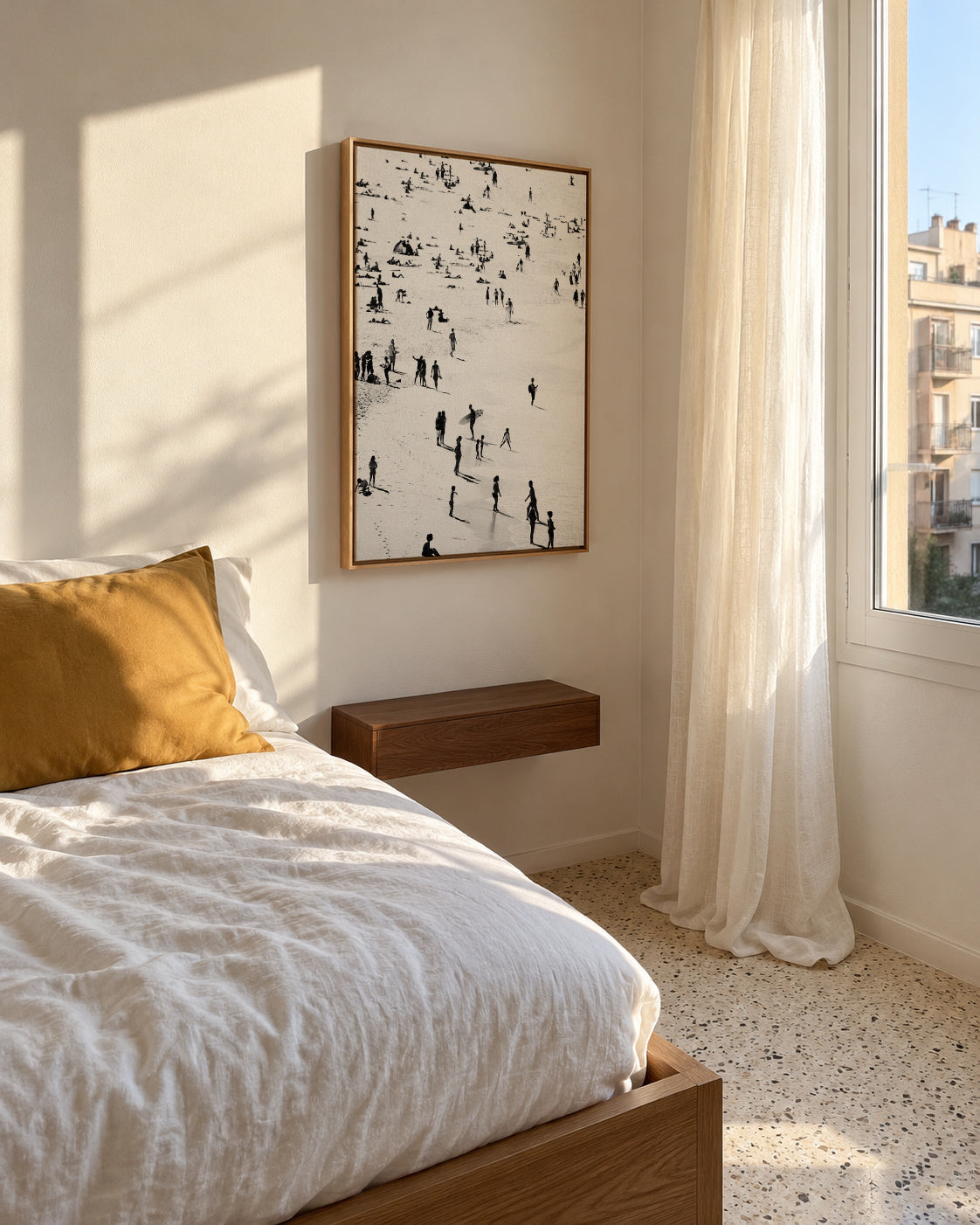 Beach People - Framed canvas in an interior