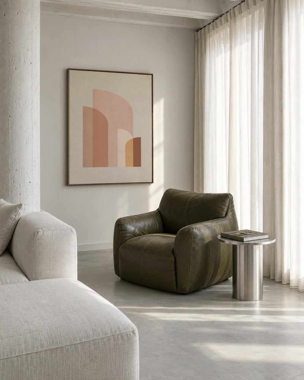 Retro Graphic 1 - Framed canvas in an interior