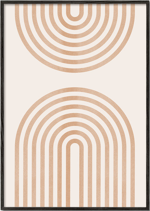 Plakat geometryczny z minimalistycznymi łukami