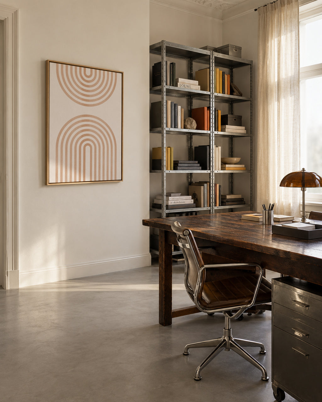 Two Peach Arches - Framed canvas in an interior