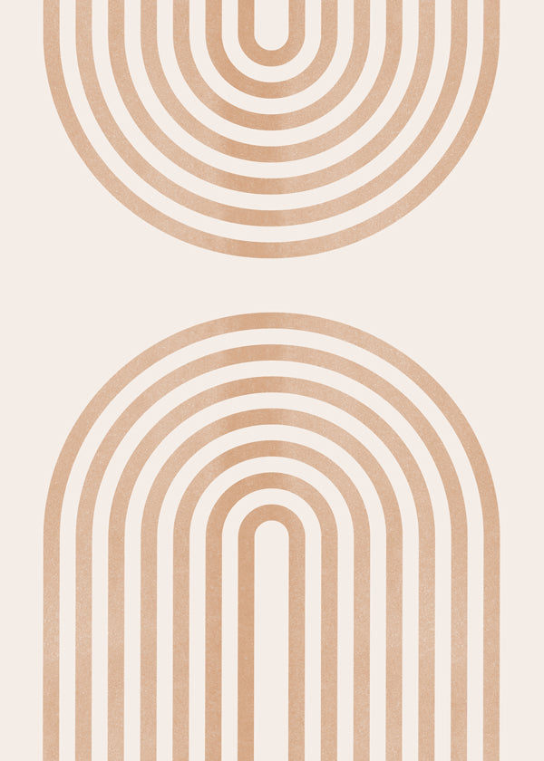 Plakat geometryczny z minimalistycznymi łukami