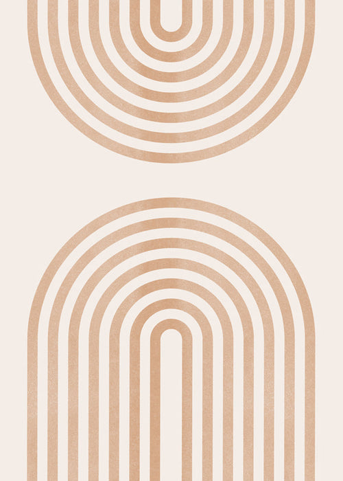 Plakat geometryczny z minimalistycznymi łukami
