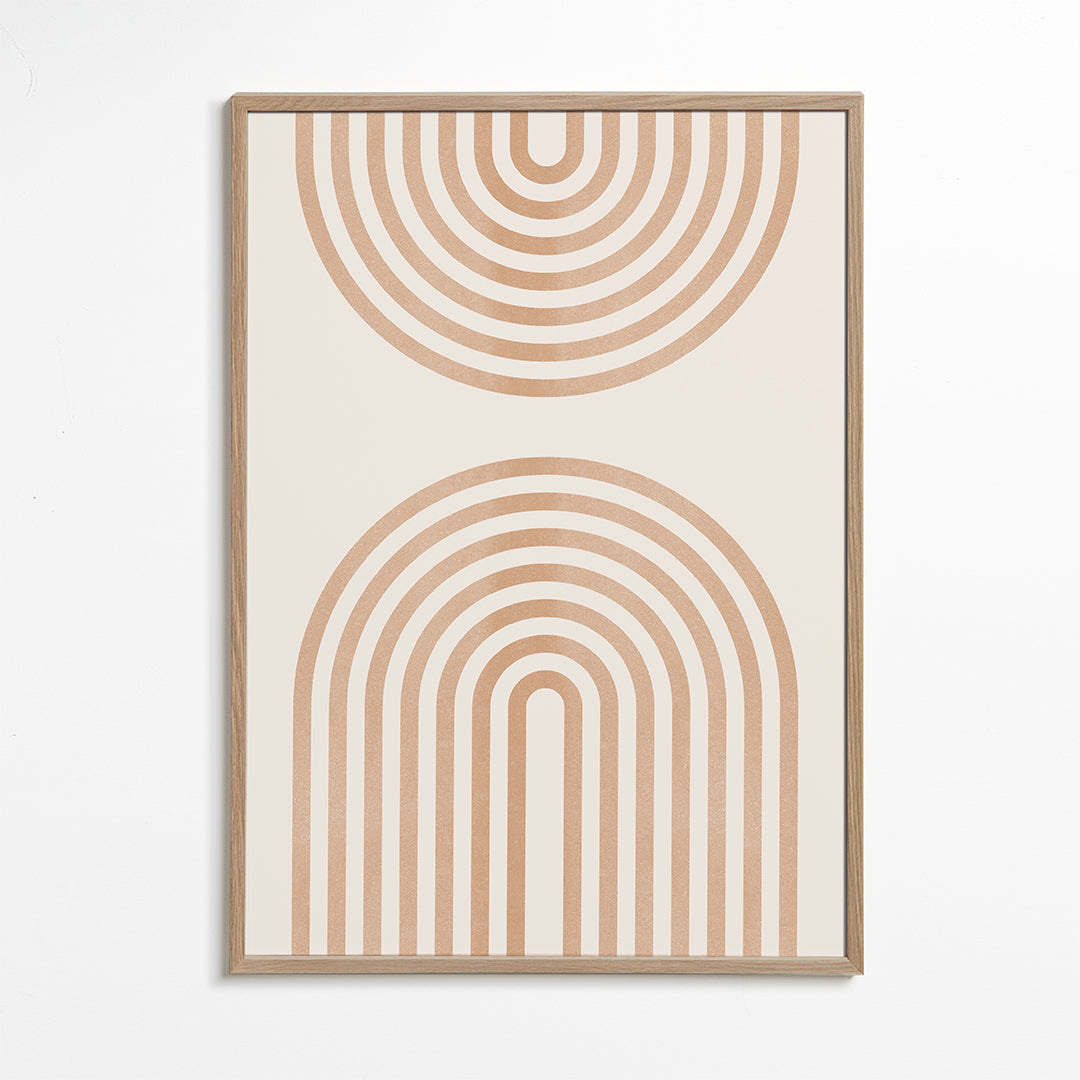 Plakat geometryczny z minimalistycznymi łukami