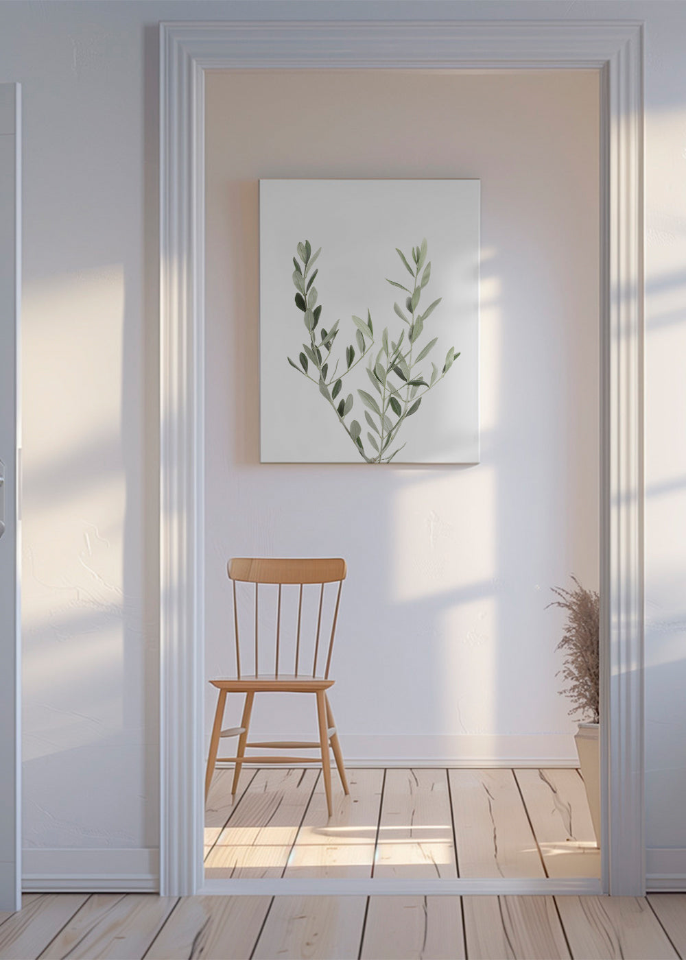 Plakat botaniczny gałązka oliwki minimal