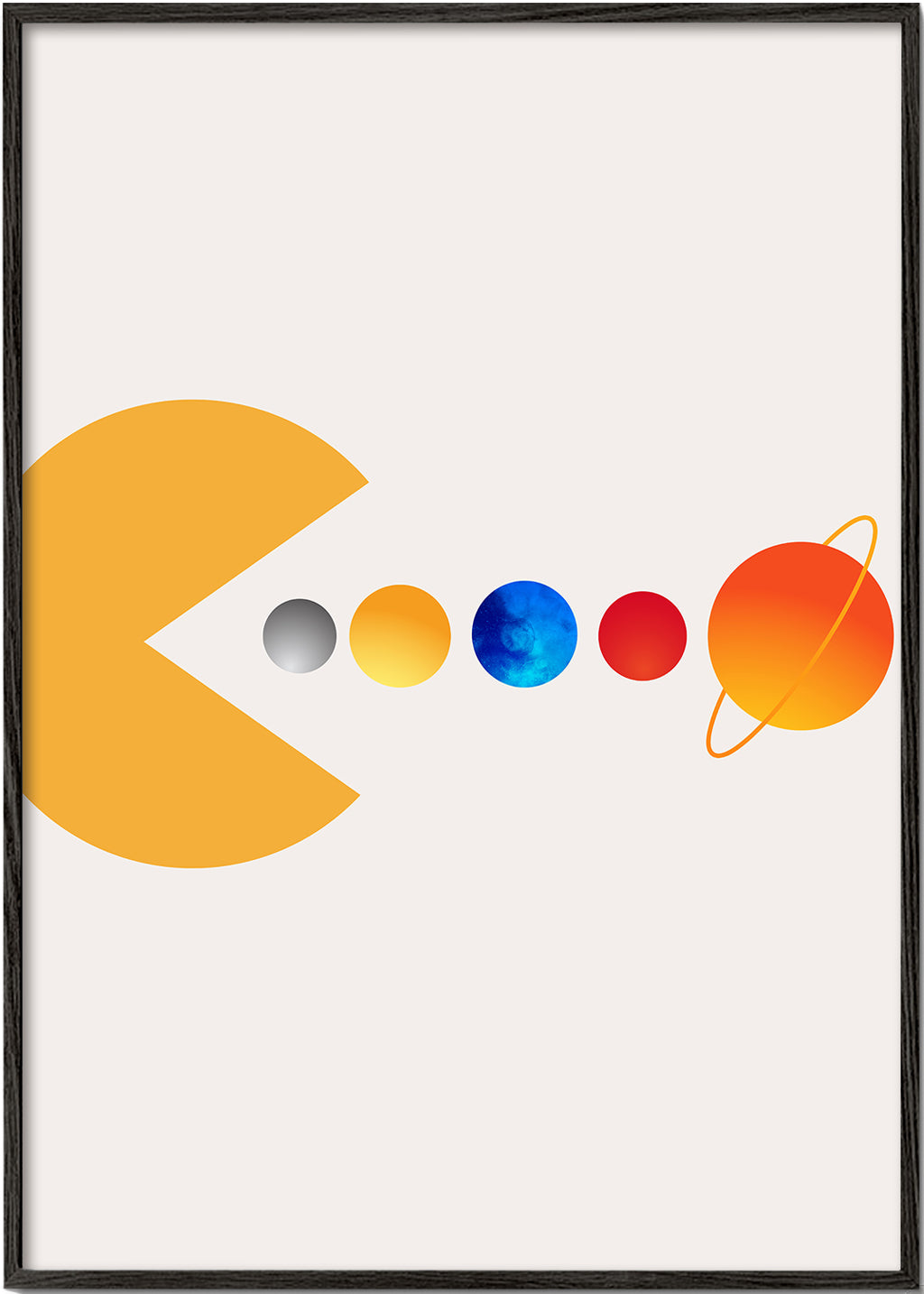Ilustracja kosmiczna Pac‑Man i planety