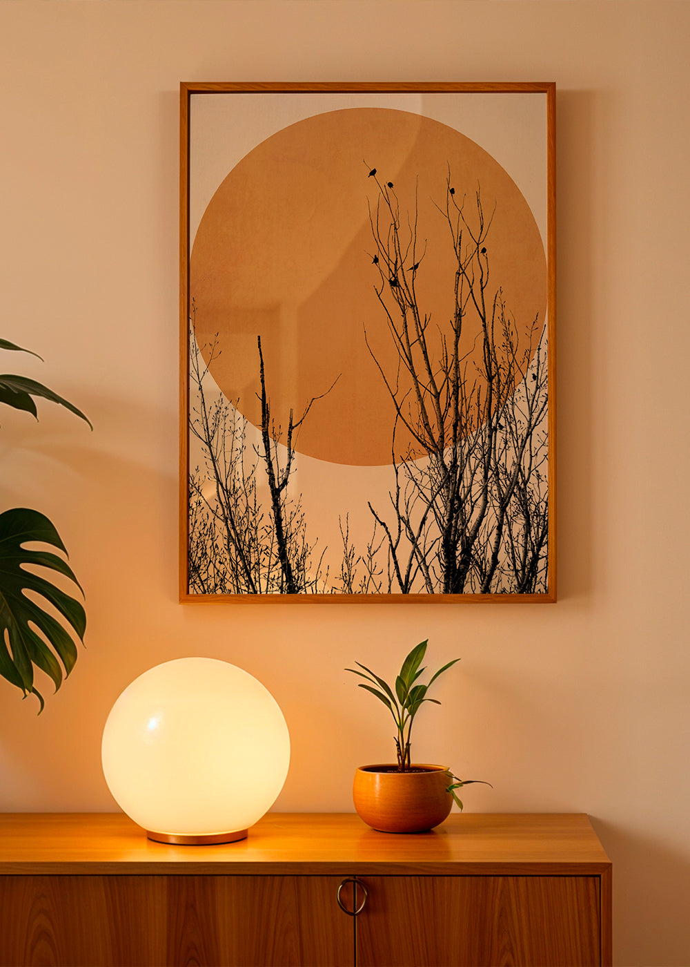 Plakat botaniczny ocre słońce