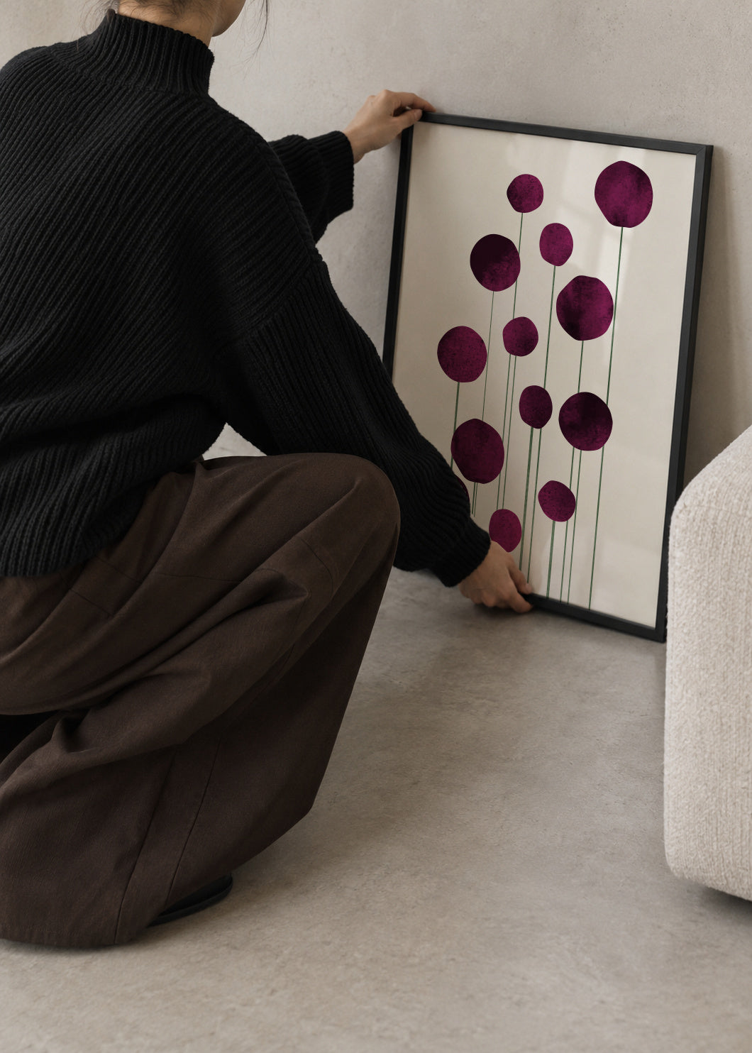 Waterflowers - No 2 - Framed poster in an interior