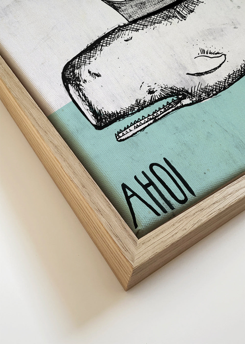 Plakat wieloryb ilustracja z okrętami