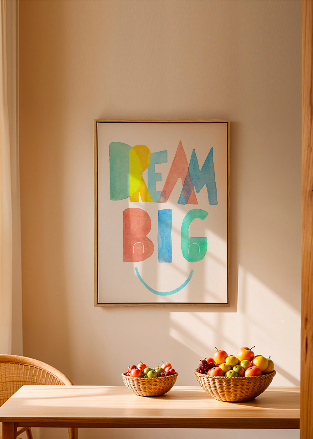 Ilustracja typograficzna akwarela 'Dream Big'