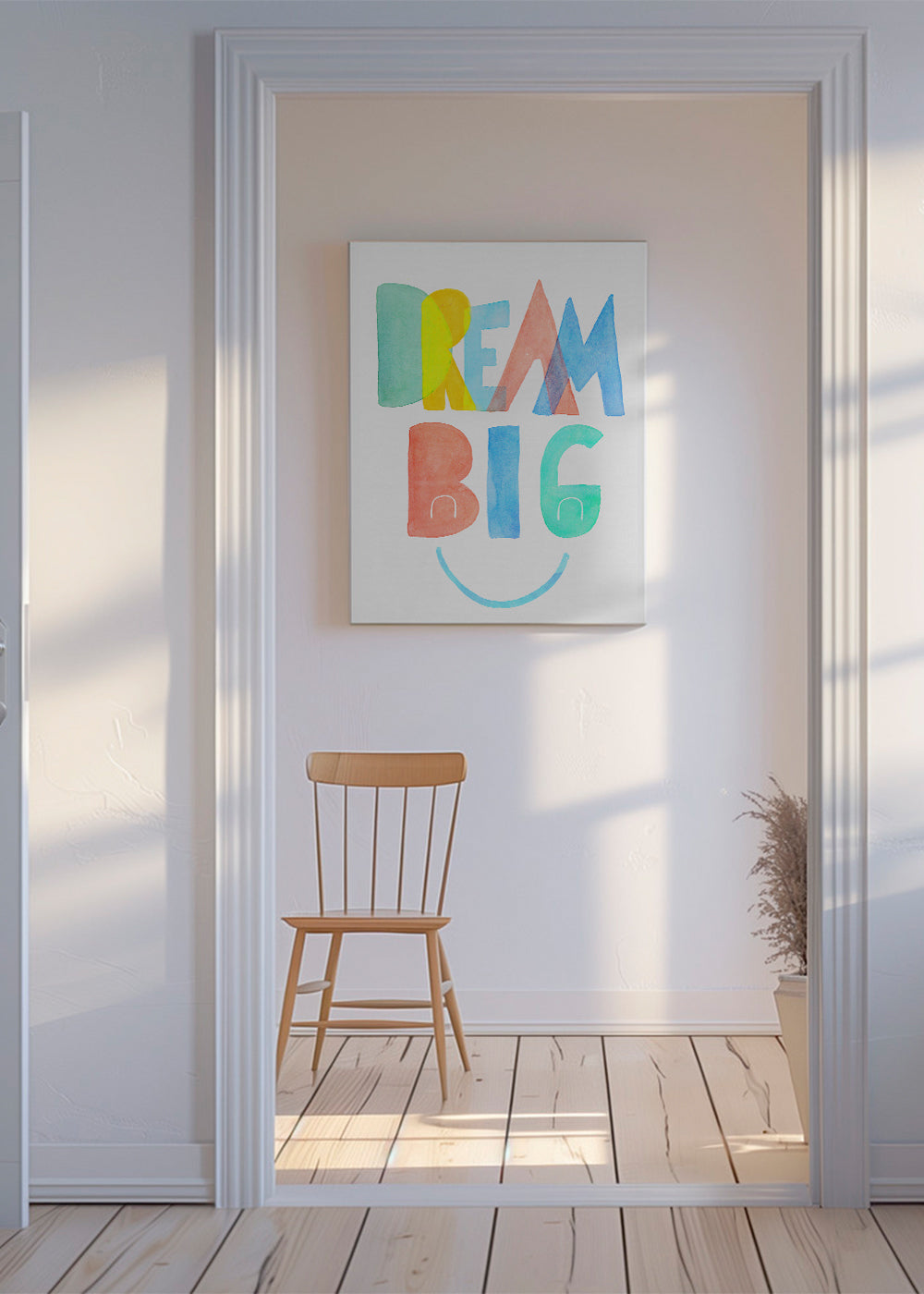 Ilustracja typograficzna akwarela 'Dream Big'