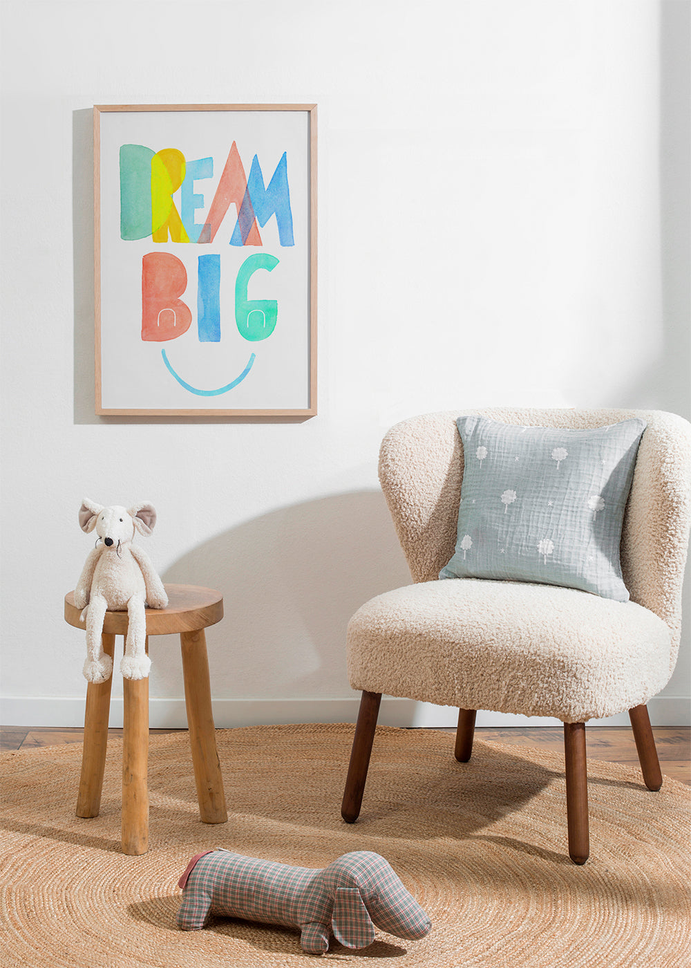Ilustracja typograficzna akwarela 'Dream Big'