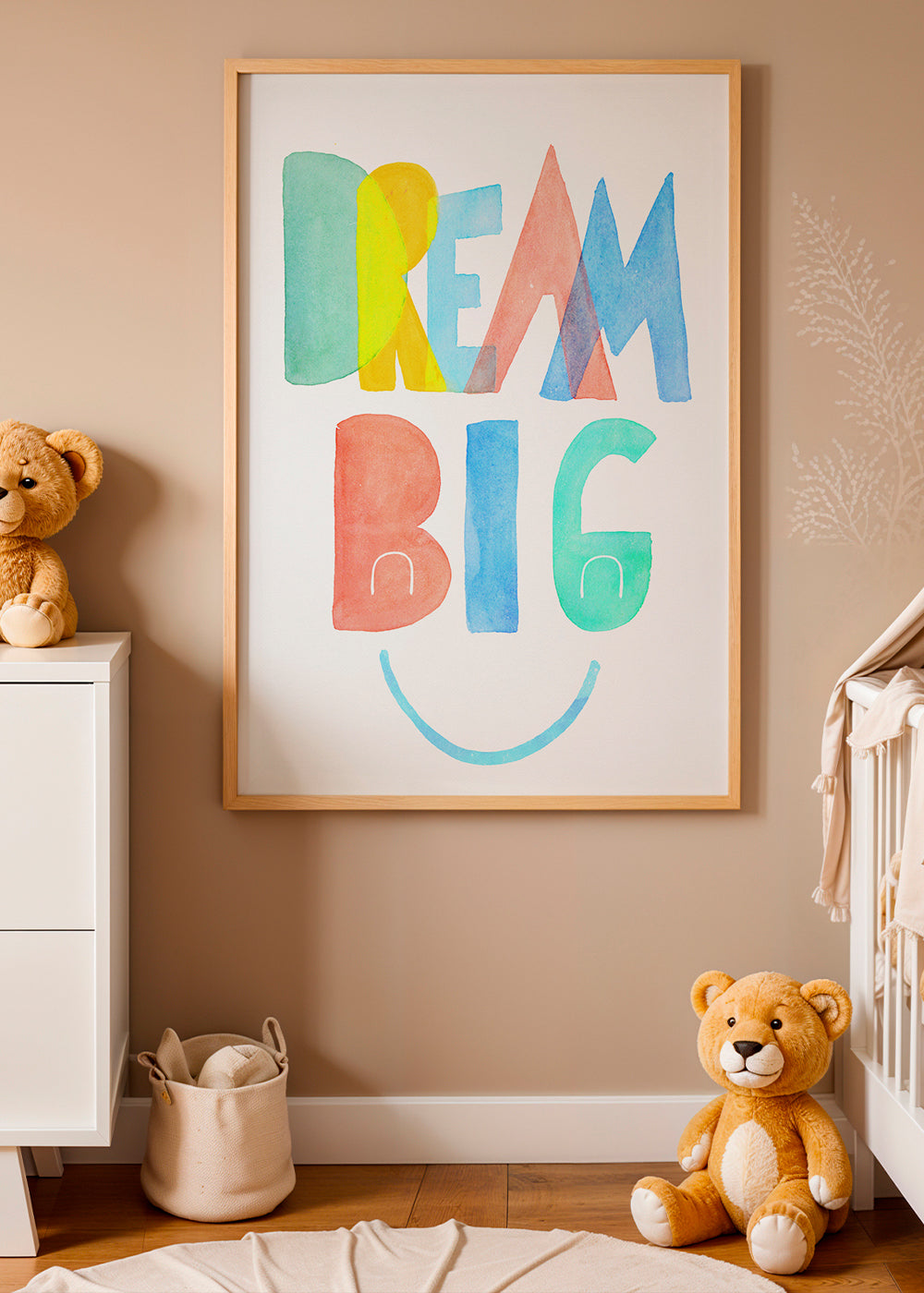 Ilustracja typograficzna akwarela 'Dream Big'